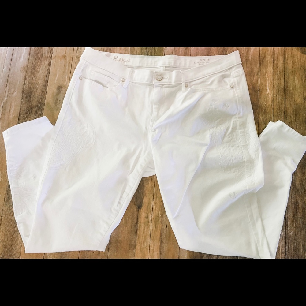 Lilly Pulitzer Skinny Crop Embroidered Jeans